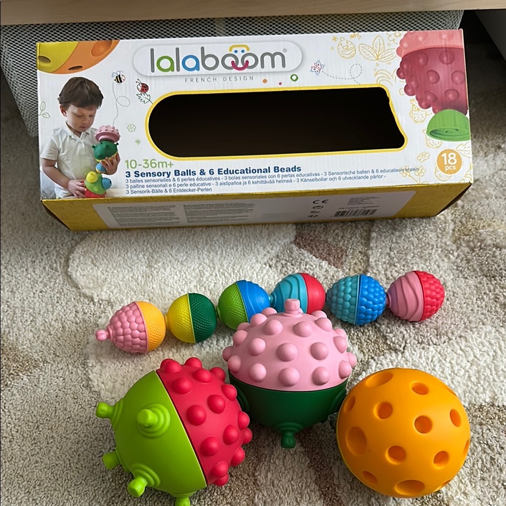 Lalaboom Multicolor Sensory Balls & Beads Set for Kids